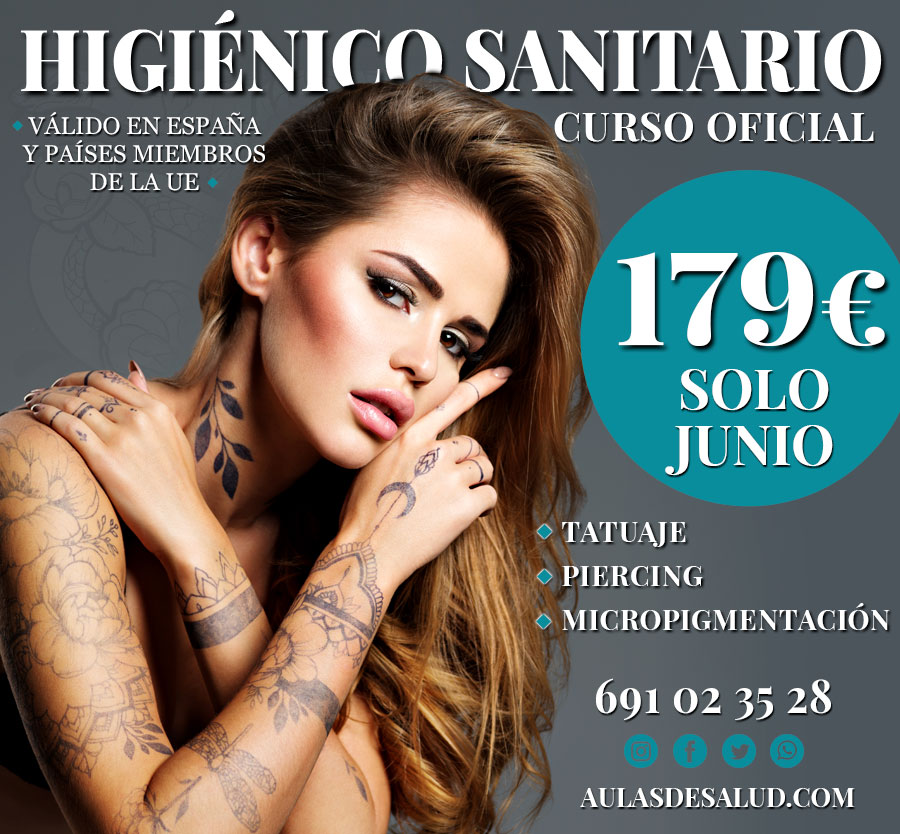 Curso Higiénico Sanitario - Precio 179€ Oferta Micropigmentación - Tatuajes - Anillados - Precio Curso Higiénico Sanitario