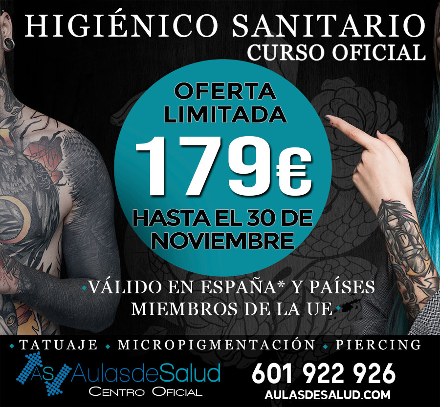 Curso Higiénico Sanitario - Precio 179€ Oferta Micropigmentación - Tatuajes - Anillados - Precio Curso Higiénico Sanitario