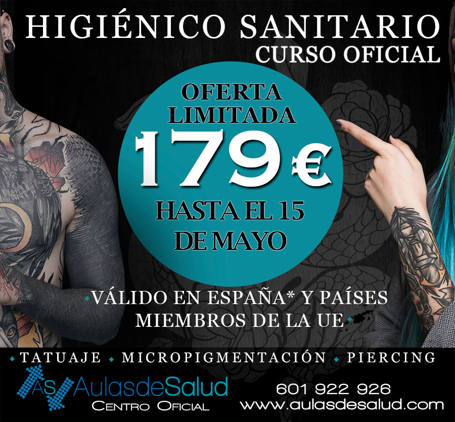 Curso Higiénico Sanitario - Precio 179€ Oferta Micropigmentación - Tatuajes - Anillados - Precio Curso Higiénico Sanitario