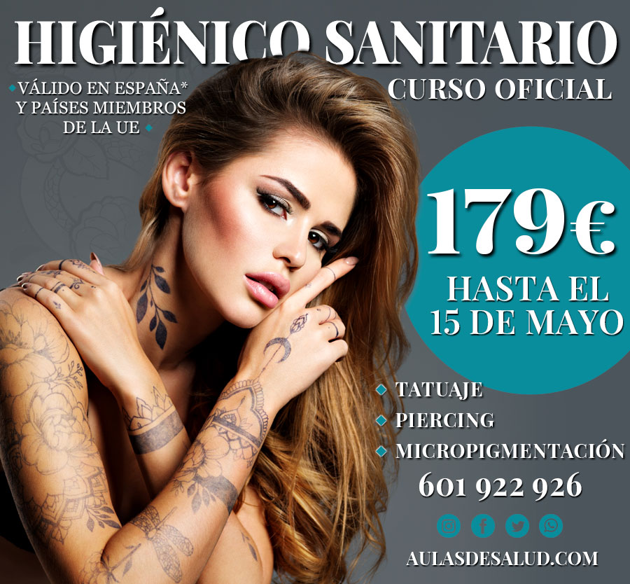Curso Higiénico Sanitario - Precio 179€ Oferta Micropigmentación - Tatuajes - Anillados - Precio Curso Higiénico Sanitario