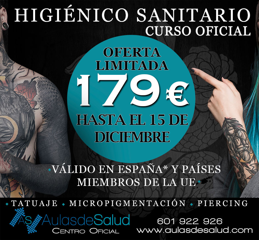 Curso Higiénico Sanitario - Precio 179€ Oferta Micropigmentación - Tatuajes - Anillados - Precio Curso Higiénico Sanitario